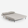 Canapé lit 2 places + fauteuil pliable tissu style scandinave Sienna 