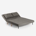 Canapé lit 2 places + fauteuil pliable tissu style scandinave Sienna 