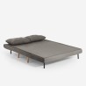 Canapé lit 2 places + fauteuil pliable tissu style scandinave Sienna 