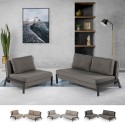 Ensemble canapé-lit 2 places + fauteuil pliant en tissu Elysee Vente