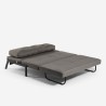 Ensemble canapé-lit 2 places + fauteuil pliant en tissu Elysee 