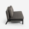 Ensemble canapé-lit 2 places + fauteuil pliant en tissu Elysee 