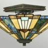 Plafonnier style classique luminaire abat-jour 2 lumières Inglenook Vente