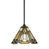 Lustre suspendu style classique Tiffany en vitrail coloré Inglenook Promotion
