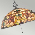Lustre style Tiffany abat-jour 3 lumières classique verre coloré Kami Remises