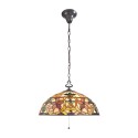 Lustre style Tiffany abat-jour 3 lumières classique verre coloré Kami Promotion