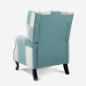 Fauteuil patchwork relax bergère inclinable repose-pieds bleu Ethron Remises