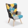 Fauteuil patchwork et repose-pieds style style scandinave Chapty Plus Modèle