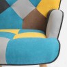 Fauteuil patchwork et repose-pieds style style scandinave Chapty Plus 