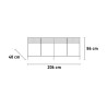 Buffet moderne salon cuisine 4 portes 206x40x86cm Solna 