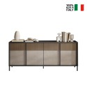 Buffet Moderne pour Salon Cuisine 4 Portes 206x40x86cm Solna Réductions