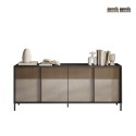 Buffet Moderne pour Salon Cuisine 4 Portes 206x40x86cm Solna Promotion