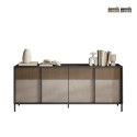 Buffet moderne salon cuisine 4 portes 206x40x86cm Solna Promotion