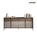 Buffet moderne salon cuisine 4 portes 206x40x86cm Solna Promotion