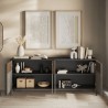 Buffet Moderne pour Salon Cuisine 4 Portes 206x40x86cm Solna Prix