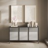 Buffet moderne en bois pour salon ou cuisine 156x40x86cm 3 portes Pitea Offre