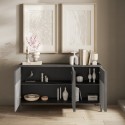 Buffet moderne en bois pour salon ou cuisine 156x40x86cm 3 portes Pitea Caractéristiques