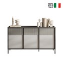 Buffet moderne en bois pour salon ou cuisine 156x40x86cm 3 portes Pitea Réductions