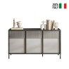 Buffet moderne en bois pour salon ou cuisine 156x40x86cm 3 portes Pitea Réductions