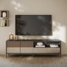 Meuble TV moderne sur pied 205x40x44cm 2 portes tiroir Jahn Remises