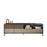 Meuble TV moderne sur pied 205x40x44cm 2 portes tiroir Jahn Choix