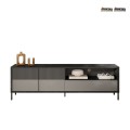 Meuble TV moderne sur pied 205x40x44cm 2 portes tiroir Jahn Promotion