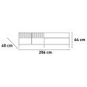 Meuble TV moderne sur pied 205x40x44cm 2 portes tiroir Jahn Prix