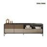 Meuble TV moderne sur pied 205x40x44cm 2 portes tiroir Jahn Vente