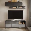 Meuble TV salon design moderne 2 portes 1 tiroir 156x40x64cm Saban Offre