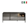 Meuble TV salon design moderne 2 portes 1 tiroir 156x40x64cm Saban Réductions