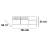 Meuble TV salon design moderne 2 portes 1 tiroir 156x40x64cm Saban 