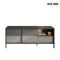 Meuble TV salon design moderne 2 portes 1 tiroir 156x40x64cm Saban Promotion