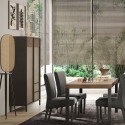 Buffet haut moderne avec 3 étagères et 2 tiroirs 106x177cm Blaine Caractéristiques