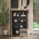 Buffet haut moderne avec 3 étagères et 2 tiroirs 106x177cm Blaine Prix