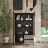 Buffet haut moderne avec 3 étagères et 2 tiroirs 106x177cm Blaine Prix