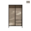 Buffet haut moderne avec 3 étagères et 2 tiroirs 106x177cm Blaine Promotion