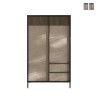 Buffet haut moderne avec 3 étagères et 2 tiroirs 106x177cm Blaine Promotion