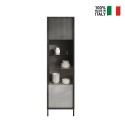 Vitrine moderne pour séjour, 2 étagères, 55x40x203 cm Winona Réductions