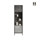 Vitrine moderne pour séjour, 2 étagères, 55x40x203 cm Winona Promotion