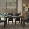Table de salle à manger cuisine 140x90 cm en bois moderne pieds en fer Sartel Offre