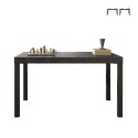 Table de salle à manger cuisine 140x90 cm en bois moderne pieds en fer Sartel Promotion