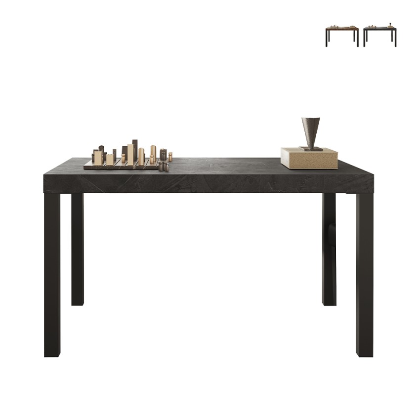 Table de salle à manger cuisine 140x90 cm en bois moderne pieds en fer Sartel Promotion Table de salle à manger cuisine 140x90 cm en bois moderne pieds en fer Sartel Promotion