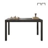 Table de salle à manger cuisine 140x90 cm en bois moderne pieds en fer Sartel Promotion