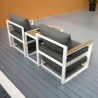 Salon de jardin 2 fauteuils avec repose-pieds et table basse Qamal Remises