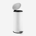 Poubelle à pédale 30 litres en acier blanc extractible Nith Remises