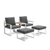 Salon de jardin 2 fauteuils avec repose-pieds et table basse Qamal Choix