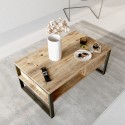 Table basse de café 100x60cm bois métal style industriel Maupin Réductions