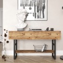 Console d'entrée en bois métal style industriel 2 tiroirs Etage Remises