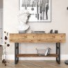 Console d'entrée en bois métal style industriel 2 tiroirs Etage Remises