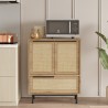 Buffet cuisine multifonction meuble chaussures 3 portes bois Thaon Dimensions